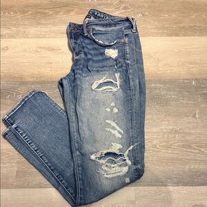 American Eagle Outfitters Blue Distressed Slim Jeans